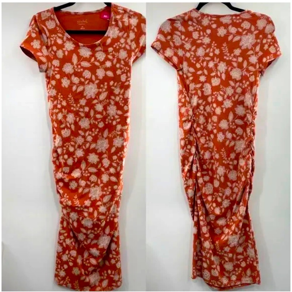Isabel Maternity by Ingrid & Isabel Orange Floral Dress